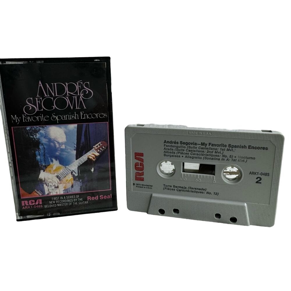 Andres Segovia My Favorite Spanish Encores 1973 Cassette Tape Vintage Classical